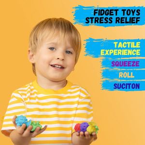 8PCS Textured Suction Cup Silicone Sensory <b>Fidget</b> Toys for Kids Adults ADHD Autism Anxiety Calm Down Antistress Relief Gifts Toy - Product Image 4