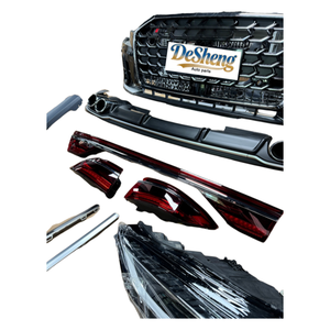 Installation sans dommages pour Audi A8, mise à niveau vers kit carrosserie S8, pare-chocs avant, phares LED, calandre, spoiler, matériau PP de haute qualité. - Product Image 6