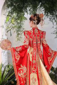 Lujoso gran trabajo pesado estilo <span class=keywords><strong>chino</strong></span> de las mujeres Phoenix bordado vestido de novia <span class=keywords><strong>chino</strong></span> - Product Image 4