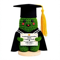 Cadeaux de remise de diplôme amusants faits à la main, motif concombre, décoration de bureau, décoration de remise de diplôme classe 2026, cadeau souvenir pour toque, robe et certificat