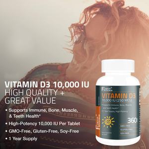 Tabletas de Vitamina D3 de Alta Calidad para Suplemento Diario de Salud, Suplemento Vitamínico para Mujeres y Hombres - Product Image 4