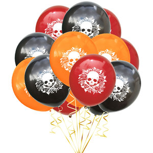 Halloween Skull Rose Latex <b>Balloons</b> Round 12 Inch Party <b>Decor</b> Indoor Use Non Toxic Silk Screen Printing - Product Image 1