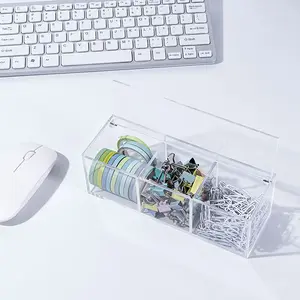 Porte-capsules en acrylique transparent avec couvercle, boîte à tiroir en plastique organisateur bureau Cube conteneurs pour bijoux
