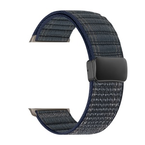 Sea Wave Pattern Loop <span class=keywords><strong>Watch</strong></span> Band Design para <span class=keywords><strong>Apple</strong></span> <span class=keywords><strong>Watch</strong></span> Ultra Nylon con cierre magnético 49mm Navy Luxury <span class=keywords><strong>Watch</strong></span> Strap - Product Image 3