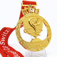 Médaille de sport personnalisée en métal 3D gravé, creuse, avec diamants, pour la danse, la gymnastique rythmique, le patinage artistique, médaille d'or sur mesure