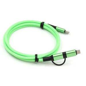 Accesorios de Fábrica de Shenzhen, Cargador <span class=keywords><strong>USB</strong></span> Múltiple 2 en 1 con Carga Rápida PD60W, Cable de Datos de Nailon Tipo C 3A con Logotipo para Todos los Modelos de <span class=keywords><strong>iPhone</strong></span> - Product Image 3