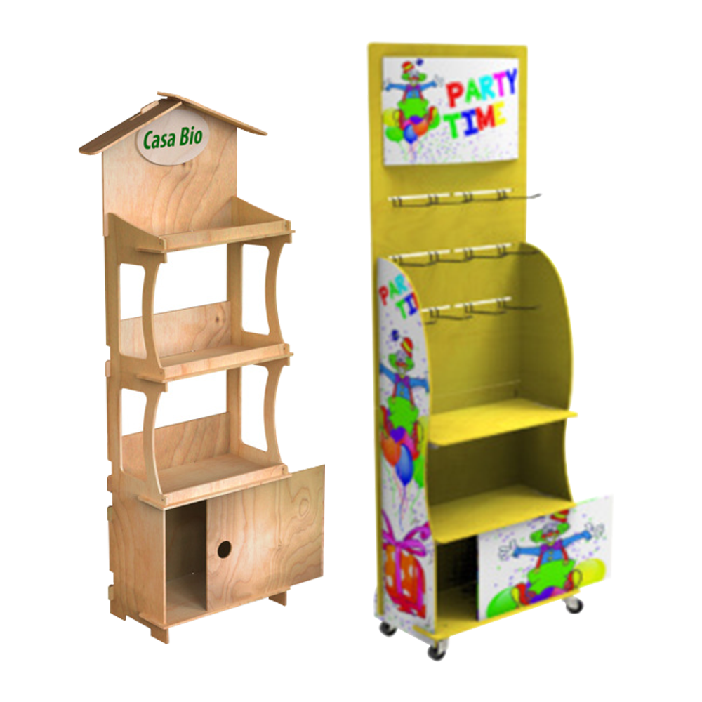 Hot Selling Customized Light Duty Wooden Laminated Plywood Display Racks Supermarket Shelves for Retail Store Display — view 5