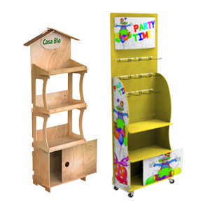 Sıcak satış özelleştirilmiş hafif hizmet ahşap lamine kontrplak ekran rafları perakende mağaza ekranı için süpermarket rafları - Product Image 5