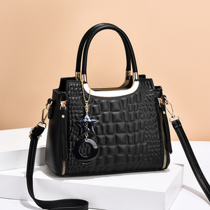 Sacs à bandoulière pour femmes en cuir PU, sacs messager de loisirs, couleur unie, fermeture éclair, sacs à bandoulière à motif quadrillé - Product Image 2