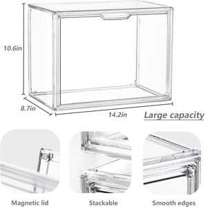 Stackable Clear Sneaker Storage Organizer Magnetic Shoe Display Case Acrylic Box for Shoes - Product Image 2