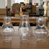 En gros, Abat-jour en verre soufflé à la main transparent pour lampe à huile, lampe à kérosène, lampe globe, abat-jour coupe-vent, et récipients pour lampe à kérosène