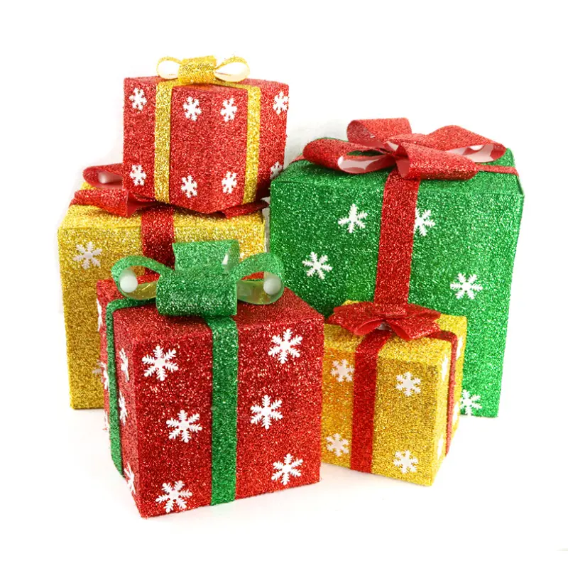 पदोन्नति क्रिसमस लेजर उपहार बॉक्स सजावट 15cm करने के लिए 30cm त्योहार आभूषण क्रिसमस उपहार बॉक्स