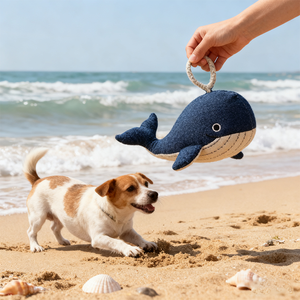 Плюшевые сенсорные игрушки для собак 11,5 дюймов: пищащие игрушки-тянучки и интерактивная анимированная игрушка-кит для собак - Product Image 3