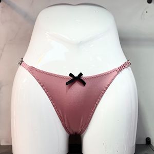 Pantalones de Mujer de Moda, Estilo Sexy, Color Sólido, Estampado con Lazo y Letras, de Cintura Media, de Alta Gama, Corte Triangular - Product Image 2