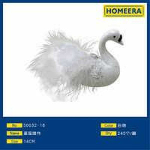 Commercio all'ingrosso di 240 pezzi scatola di massa su misura 14CM di plastica bianca cigno di natale ornamenti pendenti UV stampati per la decorazione uso del partito - Product Image 1
