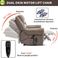 Fauteuil inclinable électrique multifonctionnel avec fonctions de massage et de chaleur lombaire, canapé inclinable électrique avec port de charge USB S075