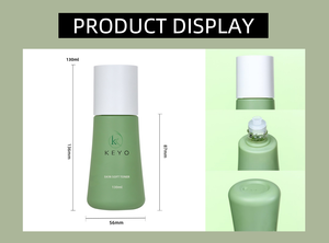 120ml-130ml Bouteille de lotion et de <span class=keywords><strong>toner</strong></span> pour la peau verte et <span class=keywords><strong>beige</strong></span> en forme de cône PET vide avec bouchon à vis blanc en gros - Product Image 3