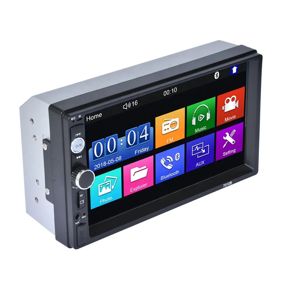 Kit multimídia automotivo touchscreen 7 polegadas, barato, atacado, 2din, mp3, mp4, mp5 player, estéreo, rádio, unidade in-dash 7010b