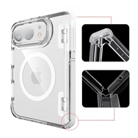 Coque de téléphone magnétique transparente avec béquille articulée antichoc pour iPhone 18 Duo iPhone Ultra Duo Fold