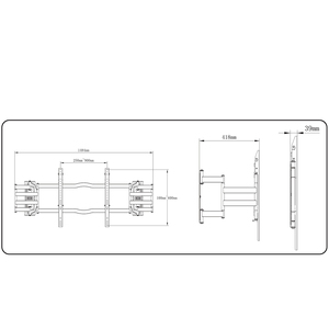 แท่นวางทีวีติดผนังเหล็ก <span class=keywords><strong>NB</strong></span> สำหรับทีวีจอแบน65 "-100" TVS ความจุ120กก. ความจุ Vesa 900x600มม. <span class=keywords><strong>NB</strong></span> C3 - Product Image 4