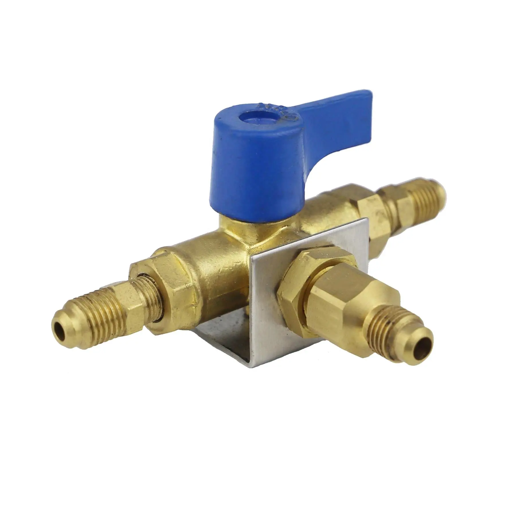 Gas Flows Control Low Pressure Brass CO2 Changeover Valve 3 Way 1/4 Male Flare Threaded Gas Cylinder Switchover Valve