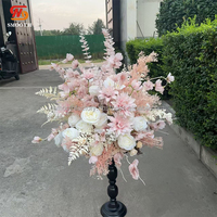 Fournitures de décoration de mariage OEM Fleurs de mariage décoratives Boule de fleurs artificielles en soie Centre de table de mariage