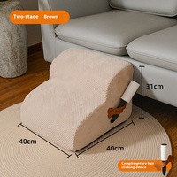 Escalier pour animaux de compagnie en tissu écologique, amovible et lavable, motif uni, pour usage intérieur, accessoire pour lit et canapé pour chien