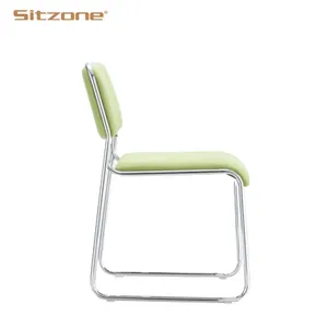 Silla <span class=keywords><strong>de</strong></span> <span class=keywords><strong>Oficina</strong></span> Apilable sin Brazos con Estructura Metálica y Tapicería <span class=keywords><strong>de</strong></span> Tela, Ideal para Visitas, Capacitación, Personal, Salas <span class=keywords><strong>de</strong></span> Conferencias y Invitados - Product Image 5