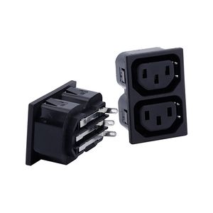 Produttore 15A 250V a scatto in IEC320 C13 X 2 catena di alimentazione connettore femmina connettore <span class=keywords><strong>presa</strong></span> di <span class=keywords><strong>corrente</strong></span> AC - Product Image 3