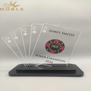 Nobile Logo personalizzato acrilico trofeo Poker campione Souvenir con <span class=keywords><strong>nome</strong></span> personalizzato - Product Image 3