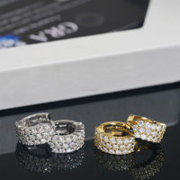 MYF Factory Boucles d'oreilles en argent sterling 925 Monssanite Plaqué or Design flocon de neige Moissanite Argent 925