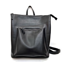 Sac à dos fourre-tout en cuir pleine fleur pour femme, sacoche pour ordinateur portable 14 pouces, style minimaliste carré, OEM ODM