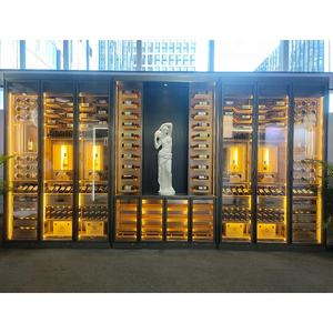 Estante de exhibición de vino de temperatura constante de diseño moderno gabinete de vino de acero inoxidable 304 para bar restaurante - Product Image 2