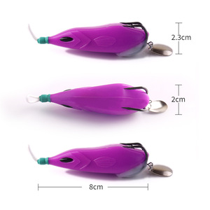 ชุดเหยื่อตกปลาแบบนิ่ม รุ่นปรับปรุง Thunder Frog Flying Fish Leifeng 15 กรัม พร้อมร่องเลือดด้านบน ตัวเบ็ดคู่ - Product Image 3