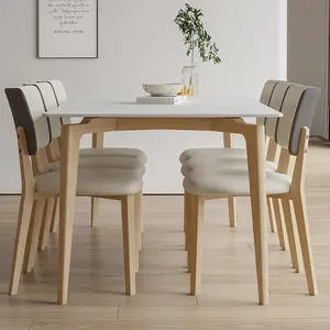 Dreamhause高品质实木大理石餐桌现代家用木桌