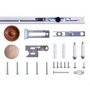 Kit de quincaillerie pour porte coulissante pliante légère d'intérieur en acier et aluminium, capacité 250 lbs, pour hôtel, villa, appartement, bureau, immeuble - Product Image 1