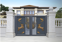 Portail de jardin et de voie d'accès en alliage d'aluminium traité thermiquement, écologique et haut de gamme, style chinois moderne, entrée de villa, design personnalisé