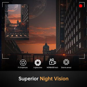 <span class=keywords><strong>Koogle</strong></span> A8 4K Car Black Box Enregistreur vidéo GPS Caméra de bord avec vision nocturne et vue arrière Couleur noire - Product Image 2