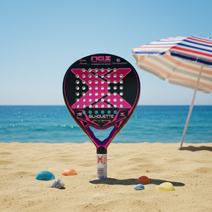 Raquette de padel de haute qualité, série luxe, design en forme de larme, aérodynamique, technologie de poignée personnalisée, carbone aluminisé 3K, MLD, EVA noir - Product Image 4