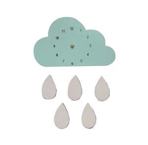 นอร์ดิกบ้านเมฆ<span class=keywords><strong>สายรุ้ง</strong></span>ฝนตกนาฬิกาการ์ตูนเด็กเงียบนาฬิกาแขวน - Product Image 2