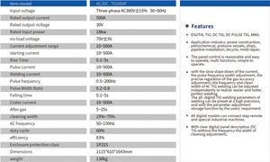 Machine à souder TIG AC/DC 500 ampères avec circuit électronique pour machine à souder TIG complète - Product Image 3