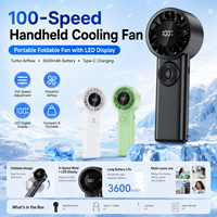 Mini ventilateur portatif rechargeable avec écran numérique, design pliable, accessoires d'été