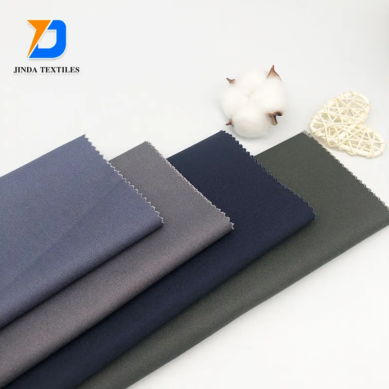 Jinda Stock T/C 80/20 Chemise en sergé teint uni vêtements de travail tissu de forage en coton polyester 190gsm