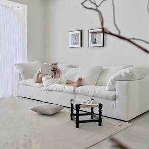 क्लाउड विचित्र दूध तेल पवन rh प्रीमियम कपास हेम्प कपड़े सफेद कमरे के लिए सफेद सोफे संयोजन क्लाउड द्वारा अद्वितीय डिजाइन के लिए - Product Image 2