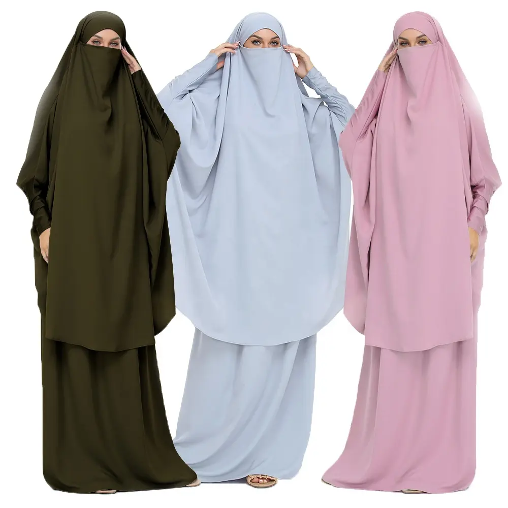 2023 Grote Swing Lange Rok Eid Jurken Moslim Effen Kleuren Gewaden Vrouwen Islamitische Kleding Abaya Dubai Dames Casual Jurk Sets