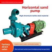Pompa Lumpur Pasir Horizontal 4-10 Inci, Mesin Diesel Listrik untuk Pengerukan Pasir Sungai, De-silting, Debu, dan Lumpur, Laju Alir Maksimum 600