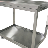 Chariot de cuisine à deux niveaux en acier inoxydable HTS HTS-LJ07, équipement hôtelier de bonne qualité, facile à assembler, 920x460x900mm