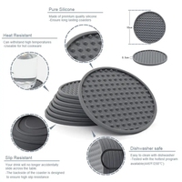 Sous-verre rond antidérapant personnalisé en silicone pour boissons avec protection de table double face et isolation thermique