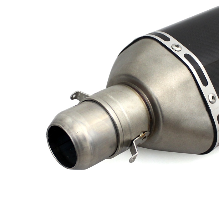 Silenziatore Scarico Moto/Scooter | Diametro 38-51mm | Fibra Di Carbonio | Db Killer Rimovibile | Lunghezza 365mm