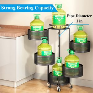 Hot Sale <strong>Kitchen</strong> Trolley Cart Storage <strong>Rack</strong> Shelf Multi-layer <strong>Vegetable</strong> Fruit Basket 360 Degree Rotating Baskets <strong>Rack</strong> With Wheels - Product Image 5